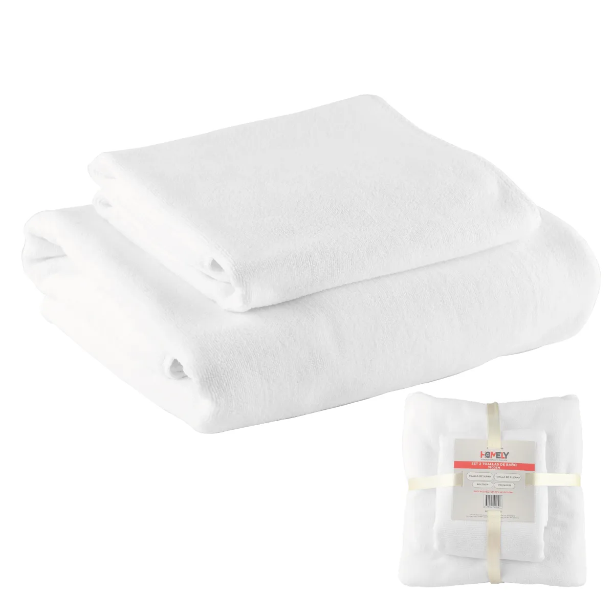 HOMELY - Toallas de Baño Algodon Absorbente Homely 350 Gsm Cuerpo Manos Set X2