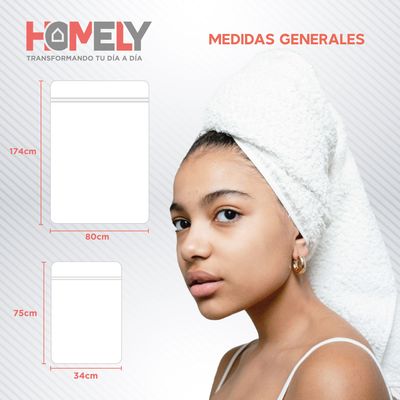 Imagen 2 del producto Toallas de Baño Algodon Absorbente 500 Gsm Cuerpo Manos Set X2
