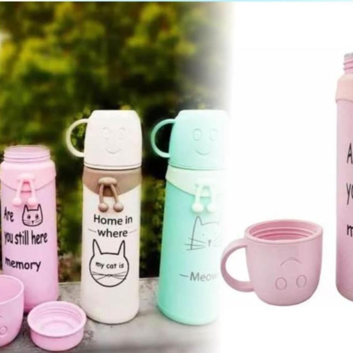GENERICO - Termos Térmicos 450ml Diseño Gato Color Verde