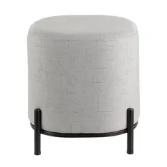 EGLO - TaburetePouf MASHIKE tela gris claro y base metálica negra 41×38 cm