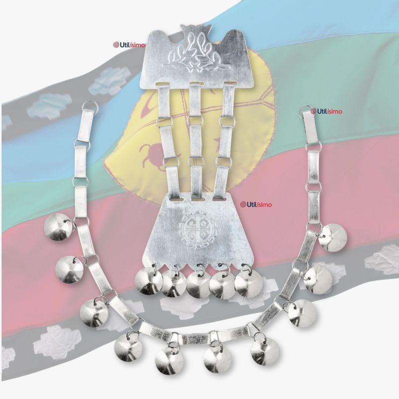 UTILISIMO - Collar Trapelacucha Mapuche Machi Aluminio Fiestas Patrias