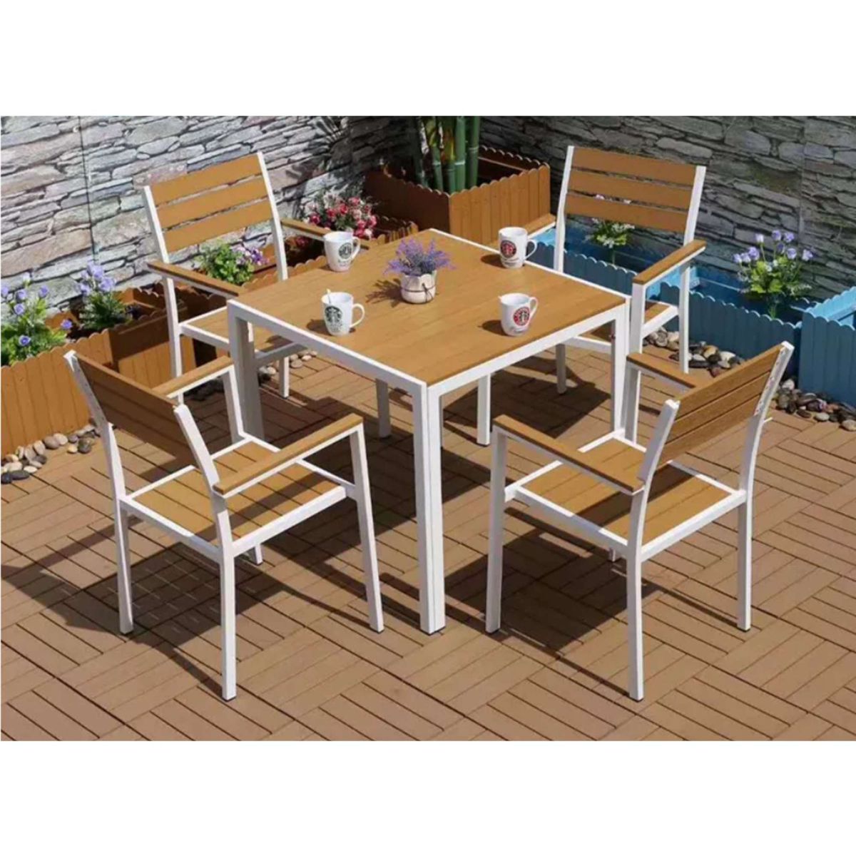 GENERICO - Silla para Exteriores Pack x2 Terrazas resiste agua y sol Marrón