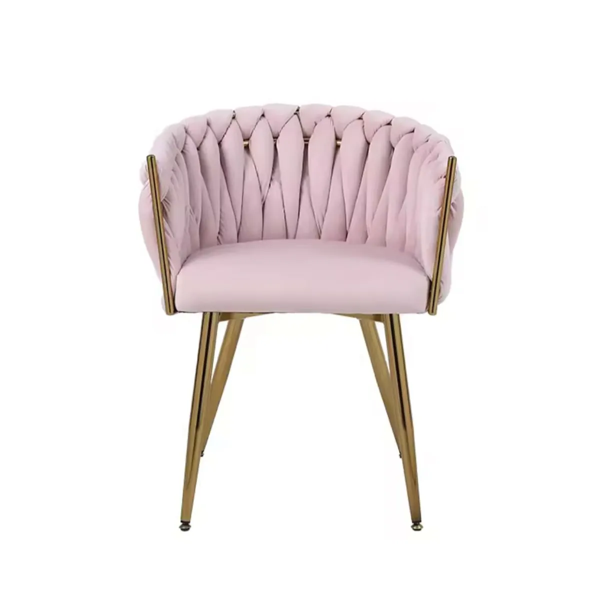 HABITA2 CHILE - Pack 2 sitial poltrona Queen terciopelo rosado patas doradas