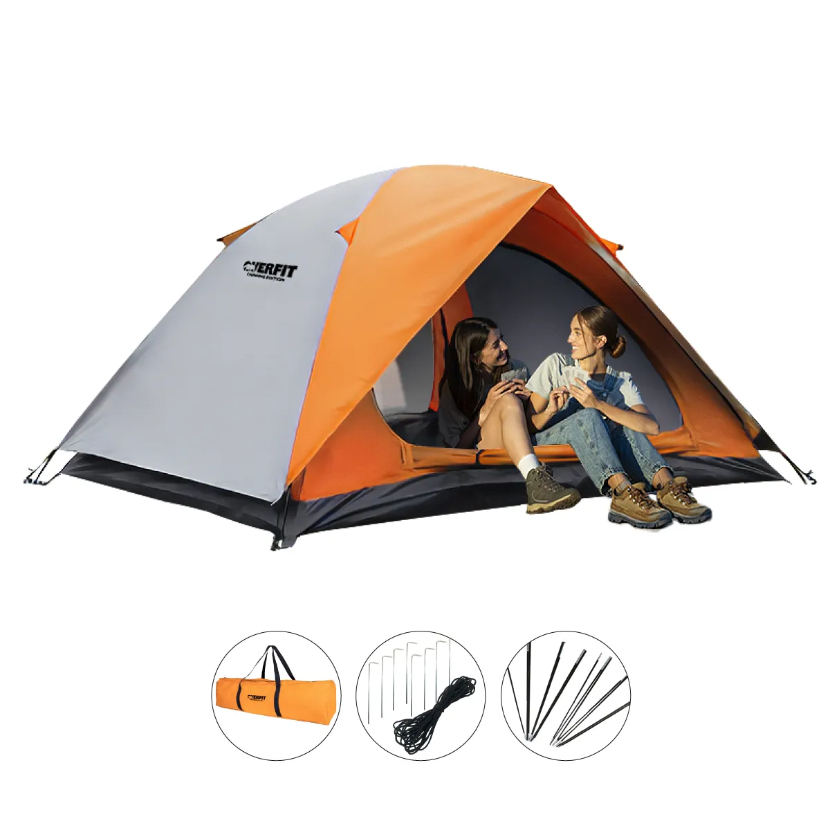 OVERFIT - Carpa De Camping 4 Personas Iglu Overfit Impermeable 500mm de Acampar