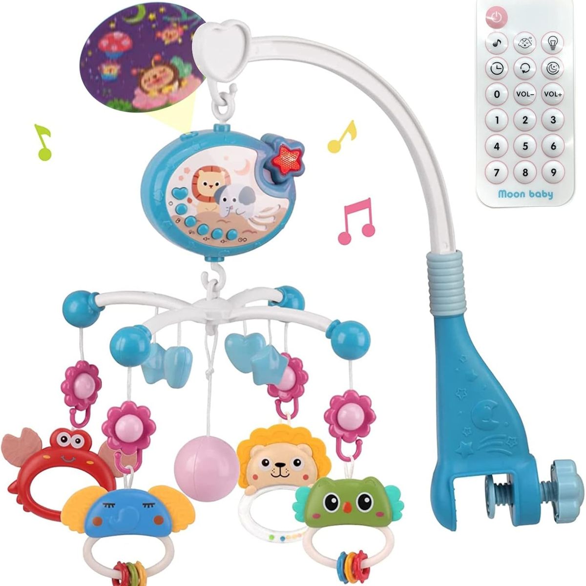 CRUSEC - Movil Giratorio 360 Musical Relajante Para Cuna Bebés