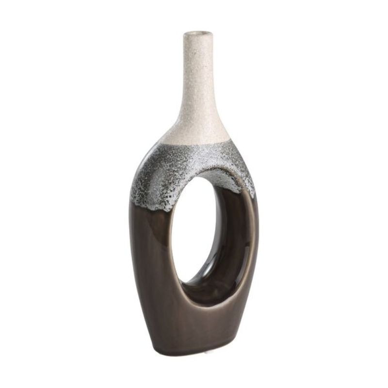 EGLO - Adorno Jarrón Florero de cerámica IWATE Beige 27×12×6cm