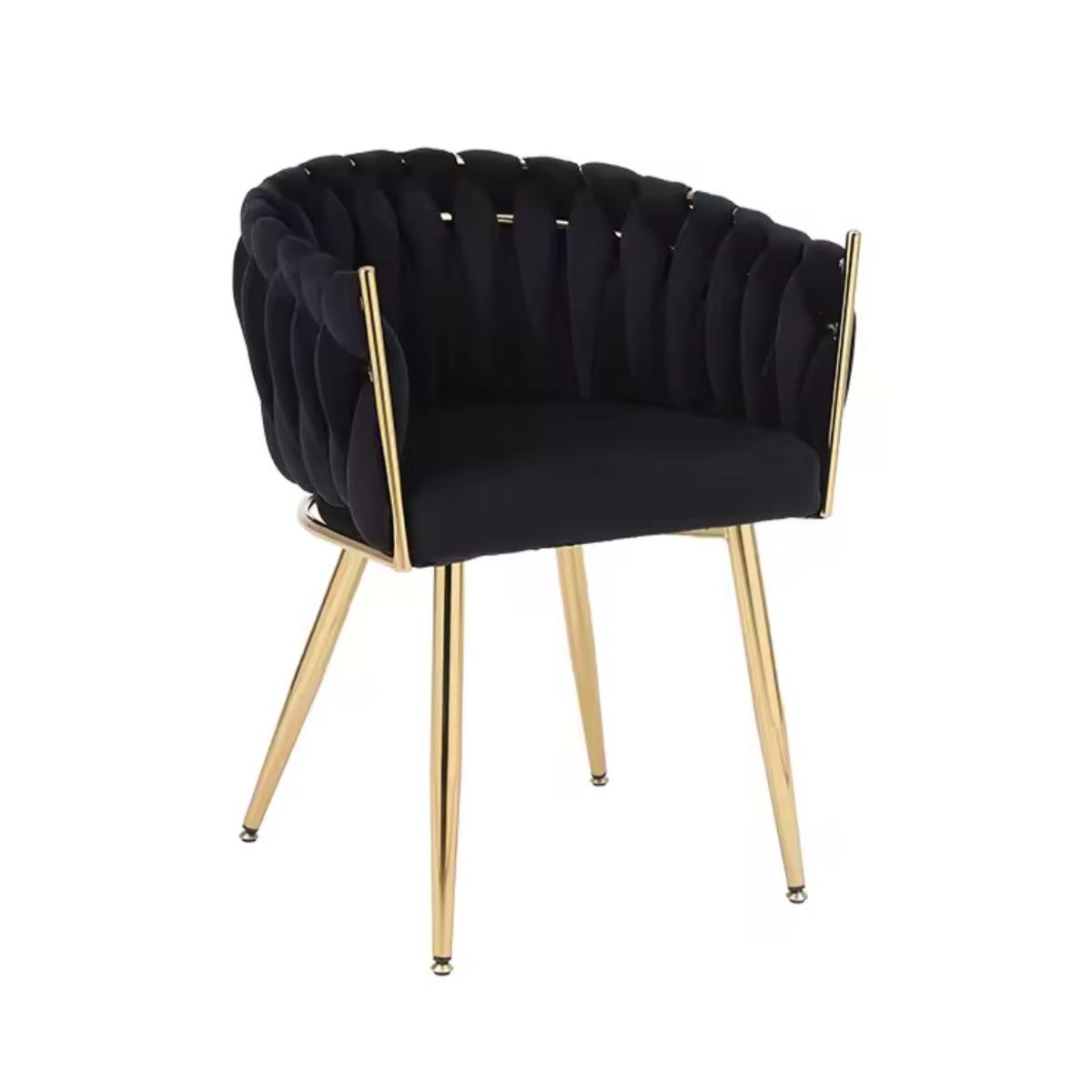 HABITA2 CHILE - Pack 2 sitial poltrona Queen terciopelo negro patas doradas