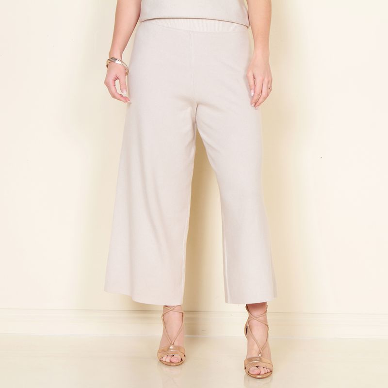 WADOS - PANTALON TEJIDO WIDE LEG TIRO ALTO PRETINA ELASTICADA