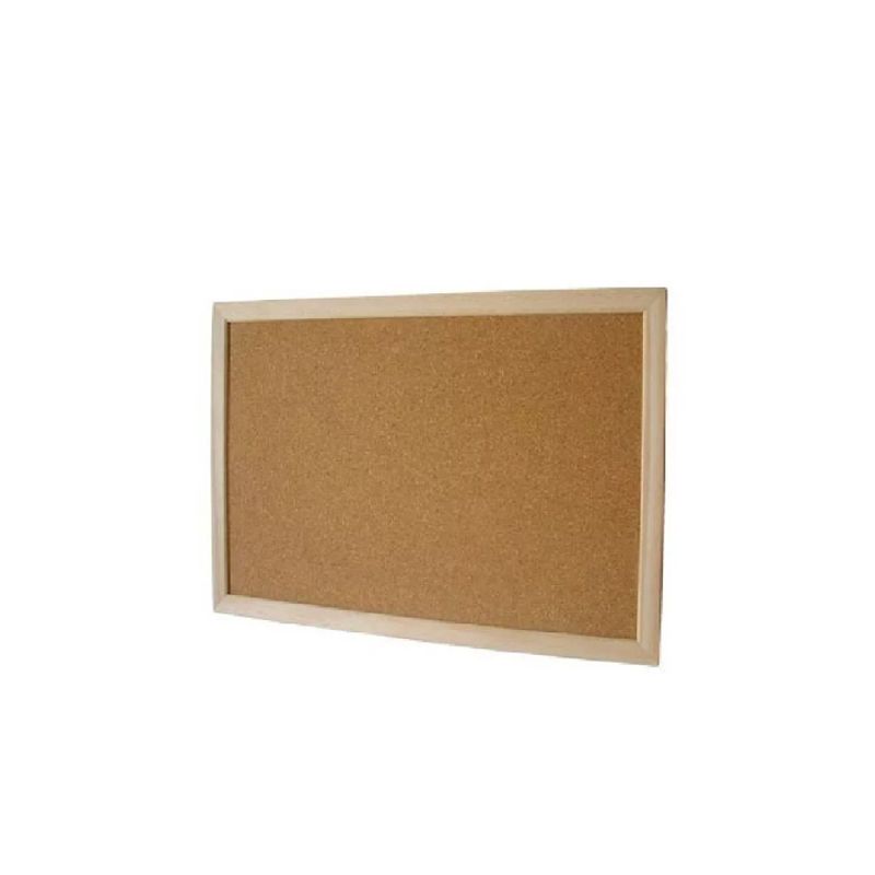 GENERICO - Pizarra Corcho 50x70 Borde Madera Resistente+Fijadores Café