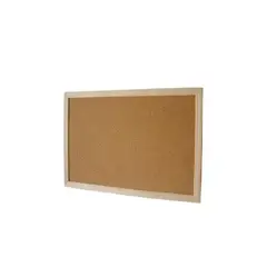GENERICO - Pizarra Corcho 50x70 Borde Madera Resistente+Fijadores Café