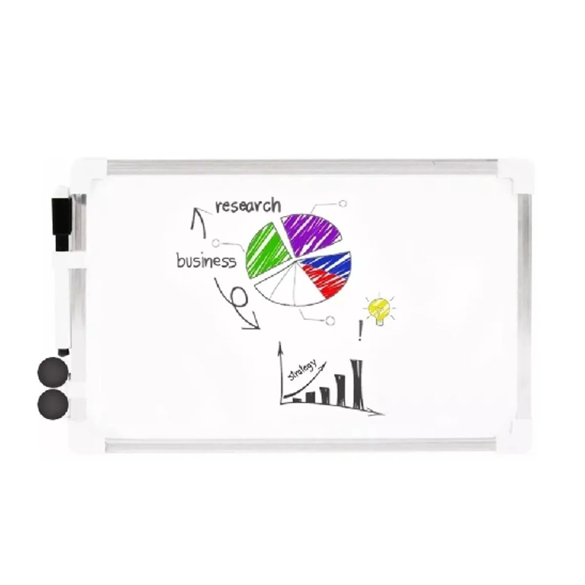 GENERICO - Pizarra Magnética Acrílica Aluminio Homeoffice Estudio Bco