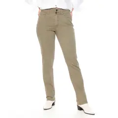 WADOS - PANTALON RECTO TIRO ALTO PRETINA MEDIA 2 BOTONES PUSH UP