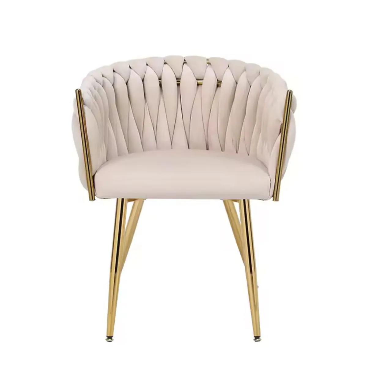 HABITA2 CHILE - Pack 2 sitial poltrona Queen terciopelo Crudo patas doradas