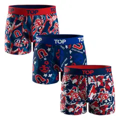 TOP - Bóxer Medio Algodón Universidad de Chile Pack 3 C7