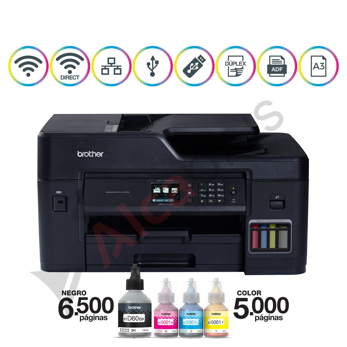 BROTHER - Brother Multifuncional T4500DW Color A3 Dúplex Wifi Ethernet