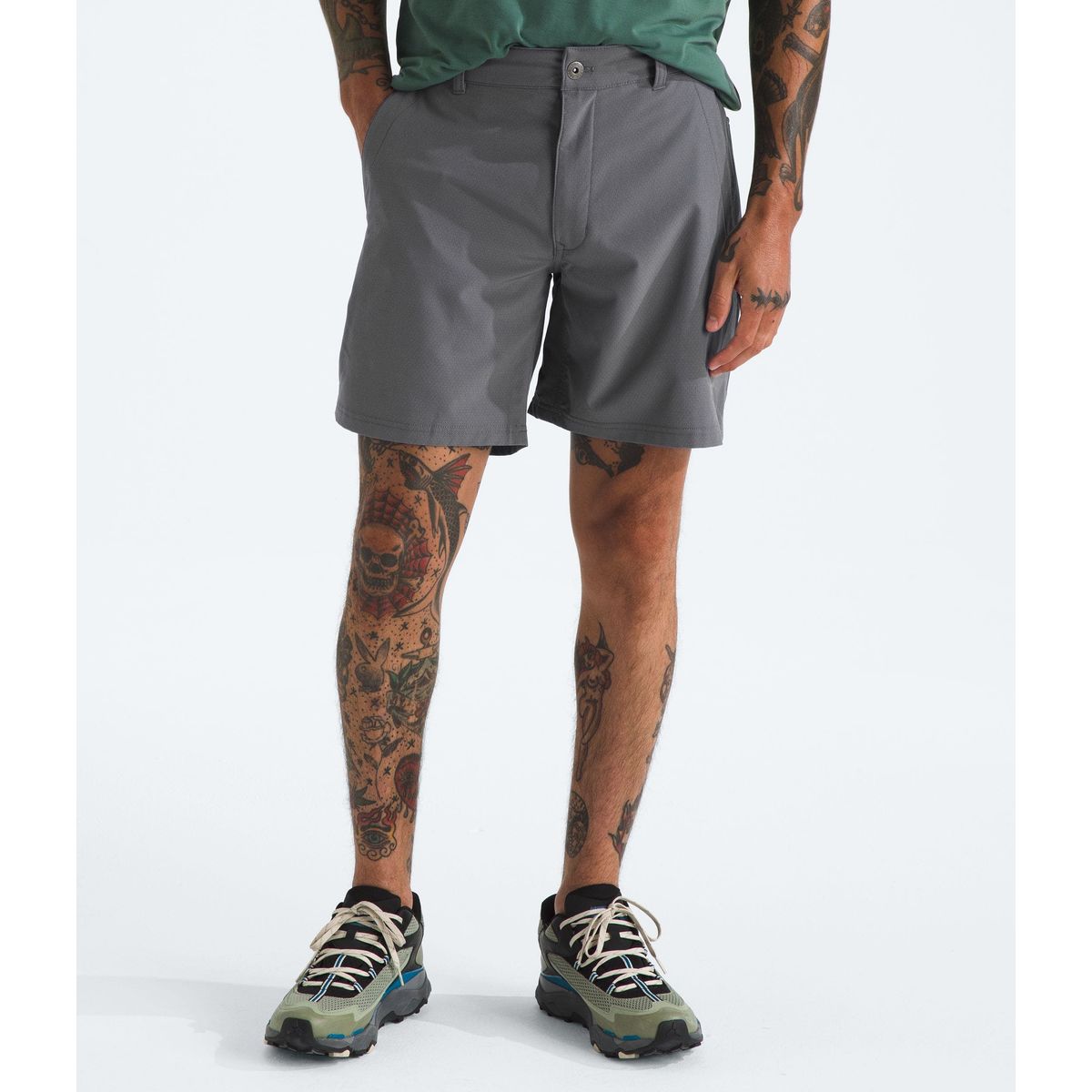 THE NORTH FACE - Short De Trekking Rolling Sun Packable Hombre Gris Oscuro