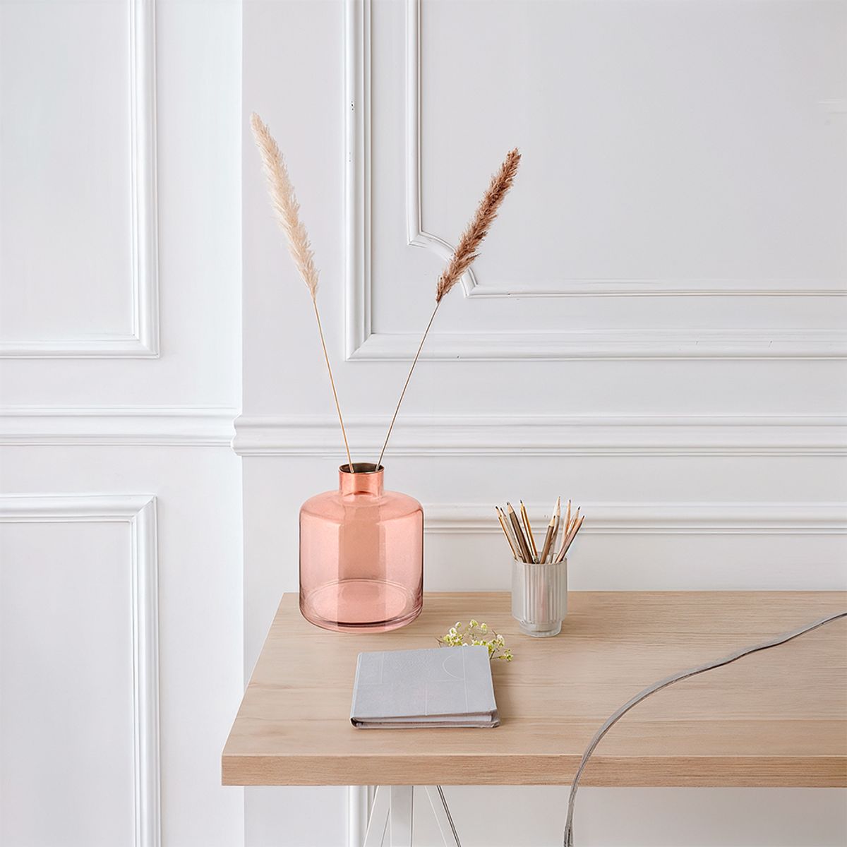 EGLO - Adorno Jarrón de vidrio NABAS satinado Marrón 24×21cm