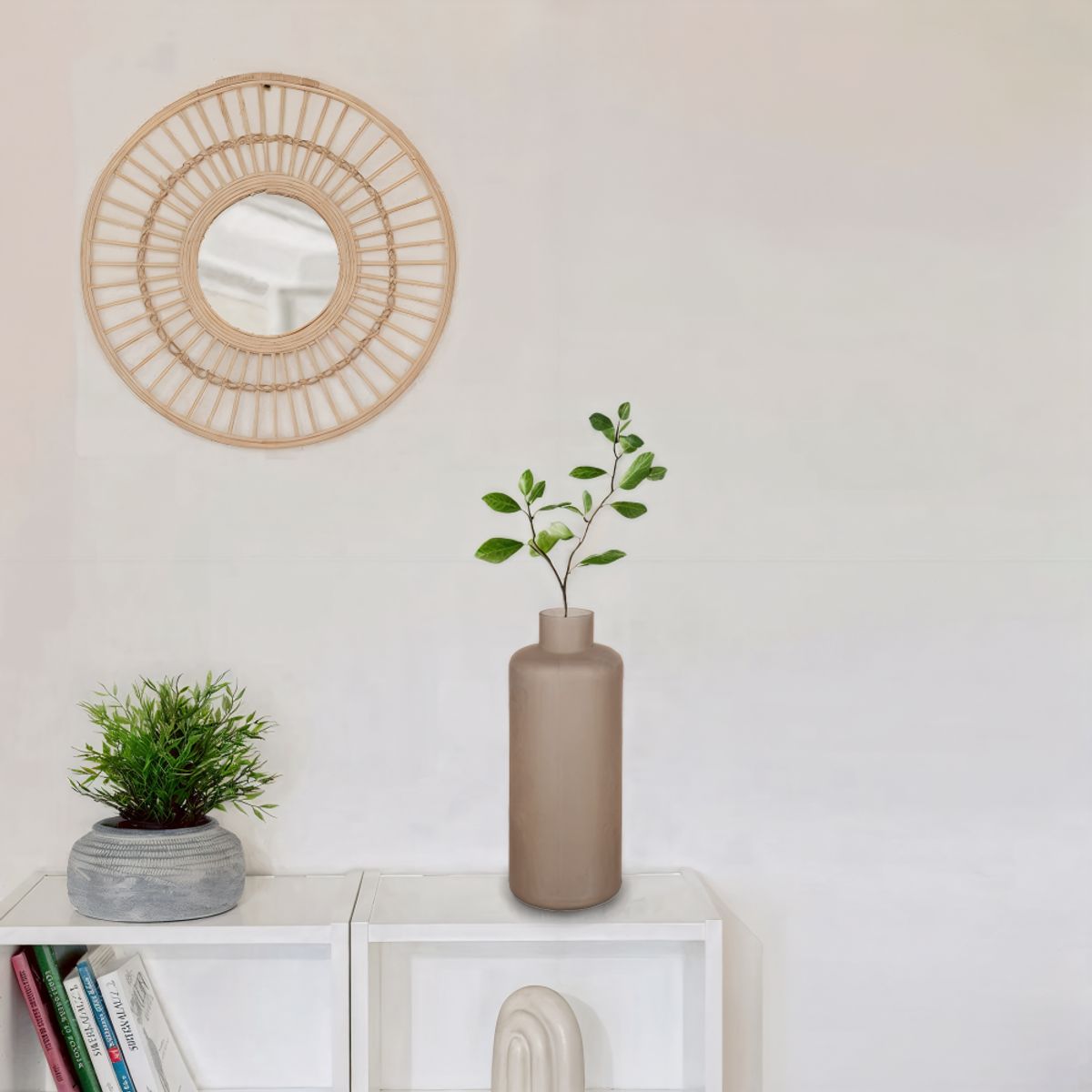 EGLO - Adorno jarrón de vidrio NABAS satinado Marrón 38×15cm