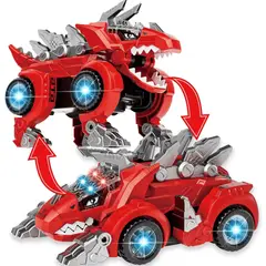 CARIBEE - Auto transformable en dinosaurio Música con iluminación