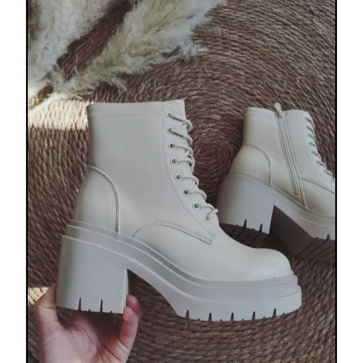 SNOOPY - Botin Mujer  color Beige  con Plataforma M400