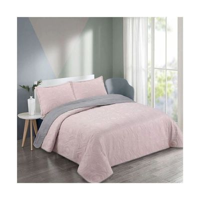 Imagen 2 del producto Cubrecama Quilt Verano 2 Plazas - Palo Rosa Gris CS05