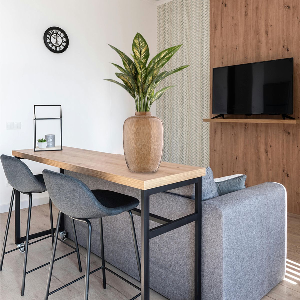 EGLO - Adorno Jarrón de vidrio CULASI Marrón cálido 35×24cm.