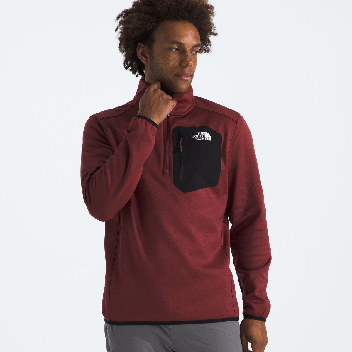 THE NORTH FACE - Polar Crest ¼ Zip Hombre Burdeo