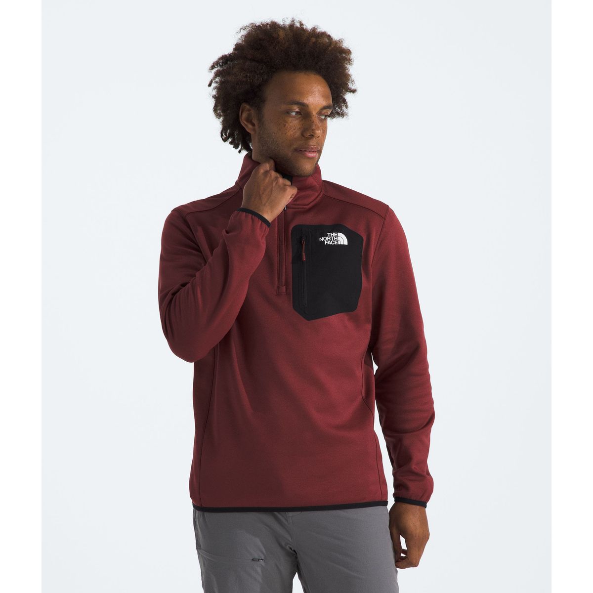 THE NORTH FACE - Polar Crest ¼ Zip Hombre Burdeo