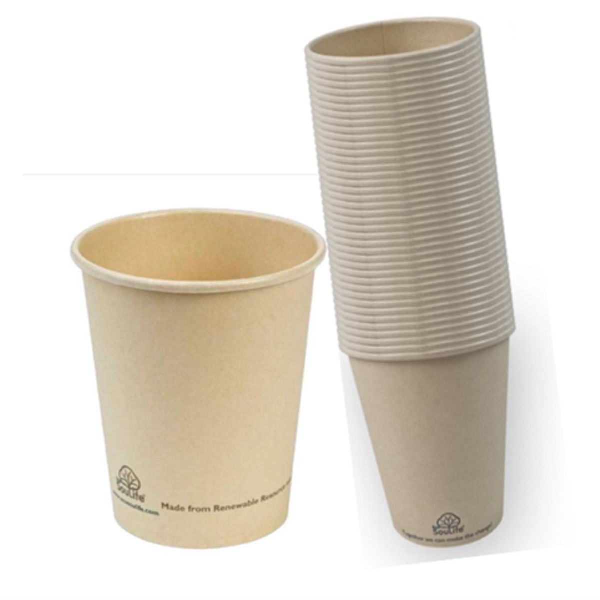 ECOSOULIFE - Set De 50 Vasos 355ml (12oz) de Pulpa de Bambú