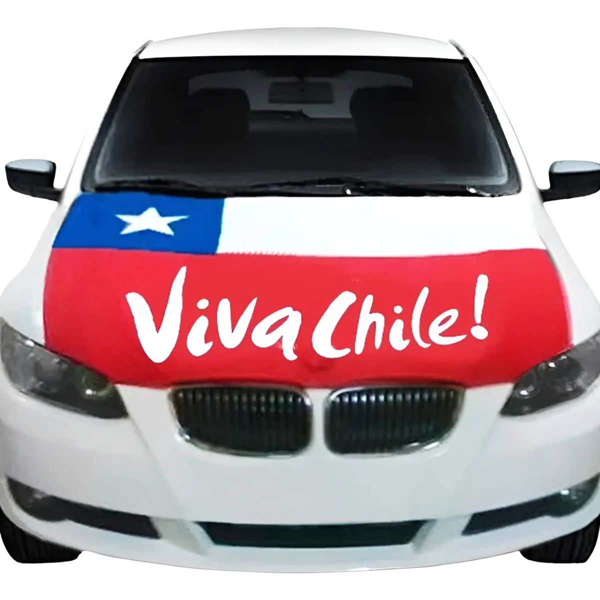 GENERICO - Bandera Cubre Capot Auto Viva Chile Elastica Fechas Patrias