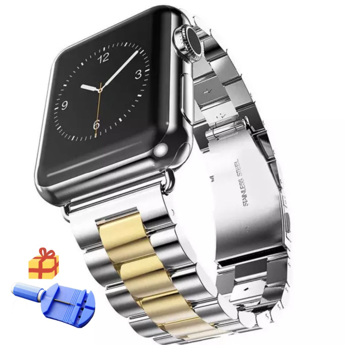 GENERICO - Correa Acero Eslabones Para Apple Watch 42-44-45-46-49MM