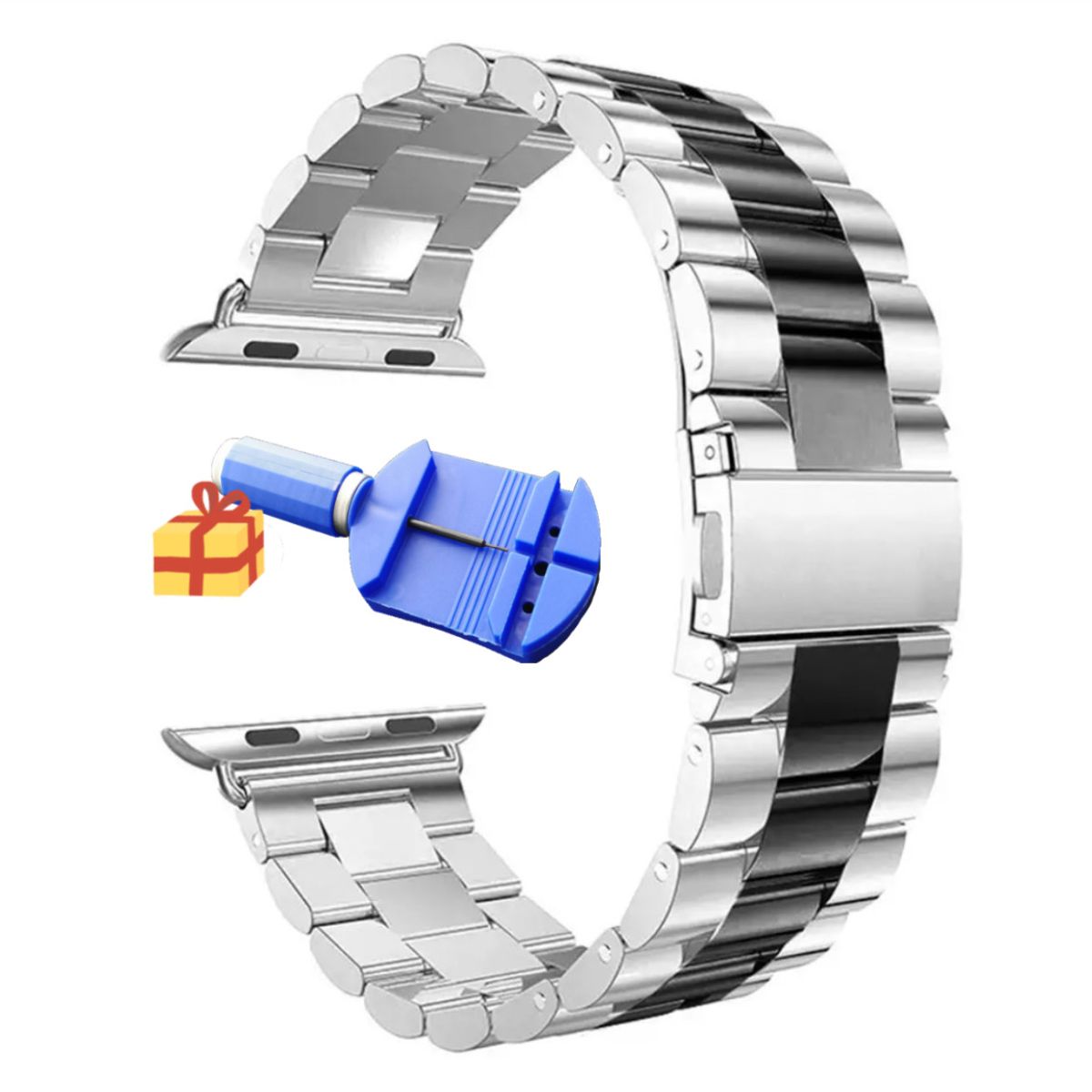 GENERICO - Correa Acero Eslabones Para Apple Watch 42-44-45-46-49MM