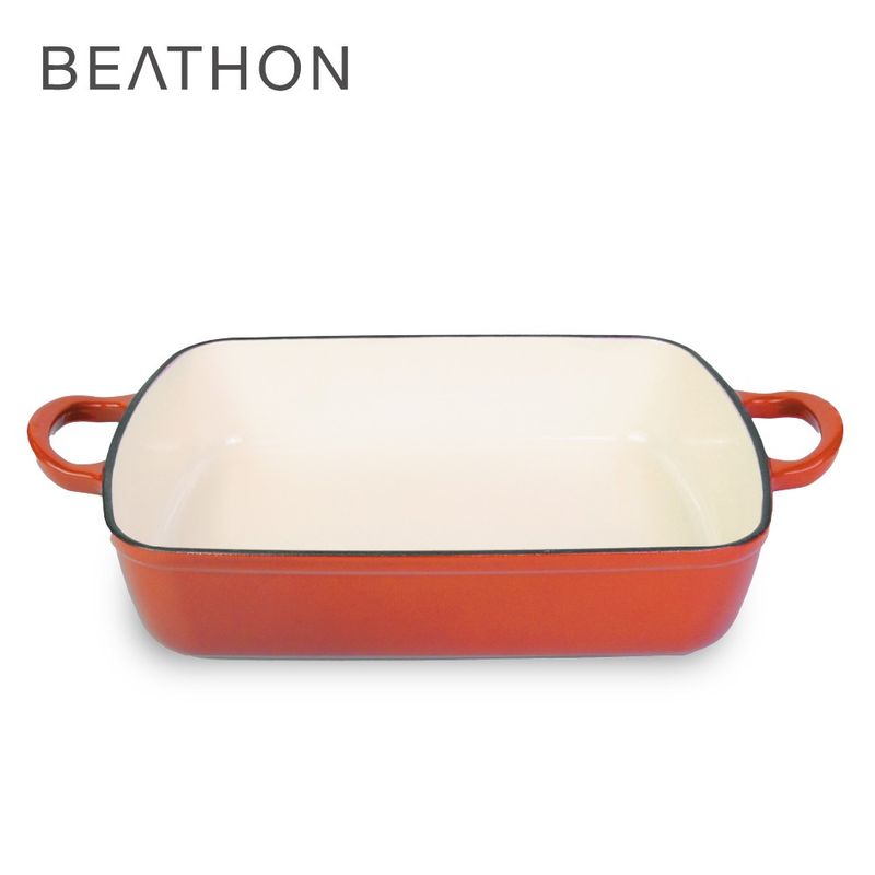 BEATHON - Fuente Rectangular Horno Hierro Fundido 33cm Roja Beathon