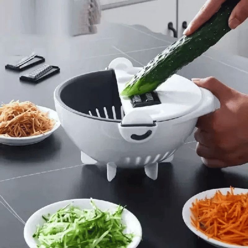 HOMESTAR - Rallador y Cortador de Verduras con Colador y Recipiente