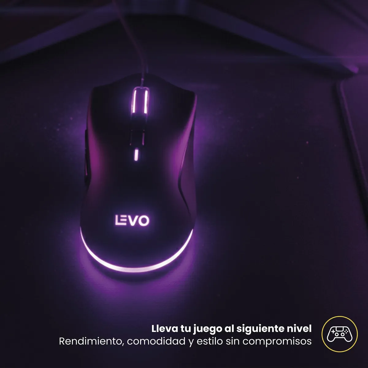 LEVO - Mouse Gamer Inalambrico RGB NovaStrike Negro LEVO