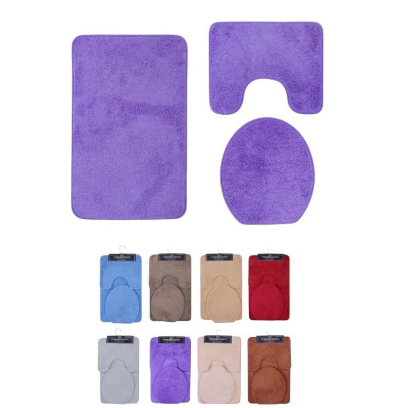 HOMEY - Juego de Alfombras para Baño, 3 Piezas, Colores Surtidos.