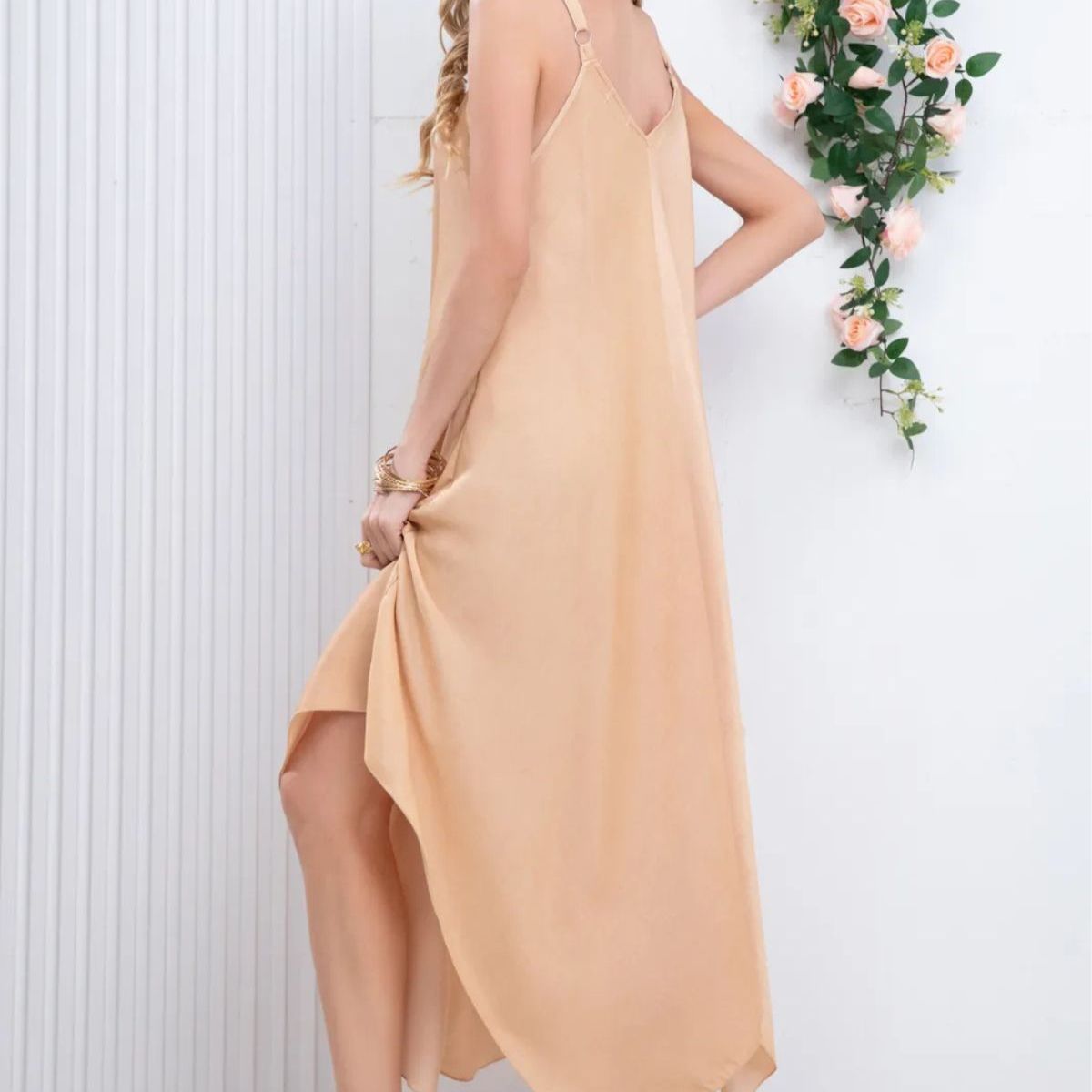 LOOK SHOP - Vestido Largo Asimétrico Verano, Maxi Vestido. Premium 305