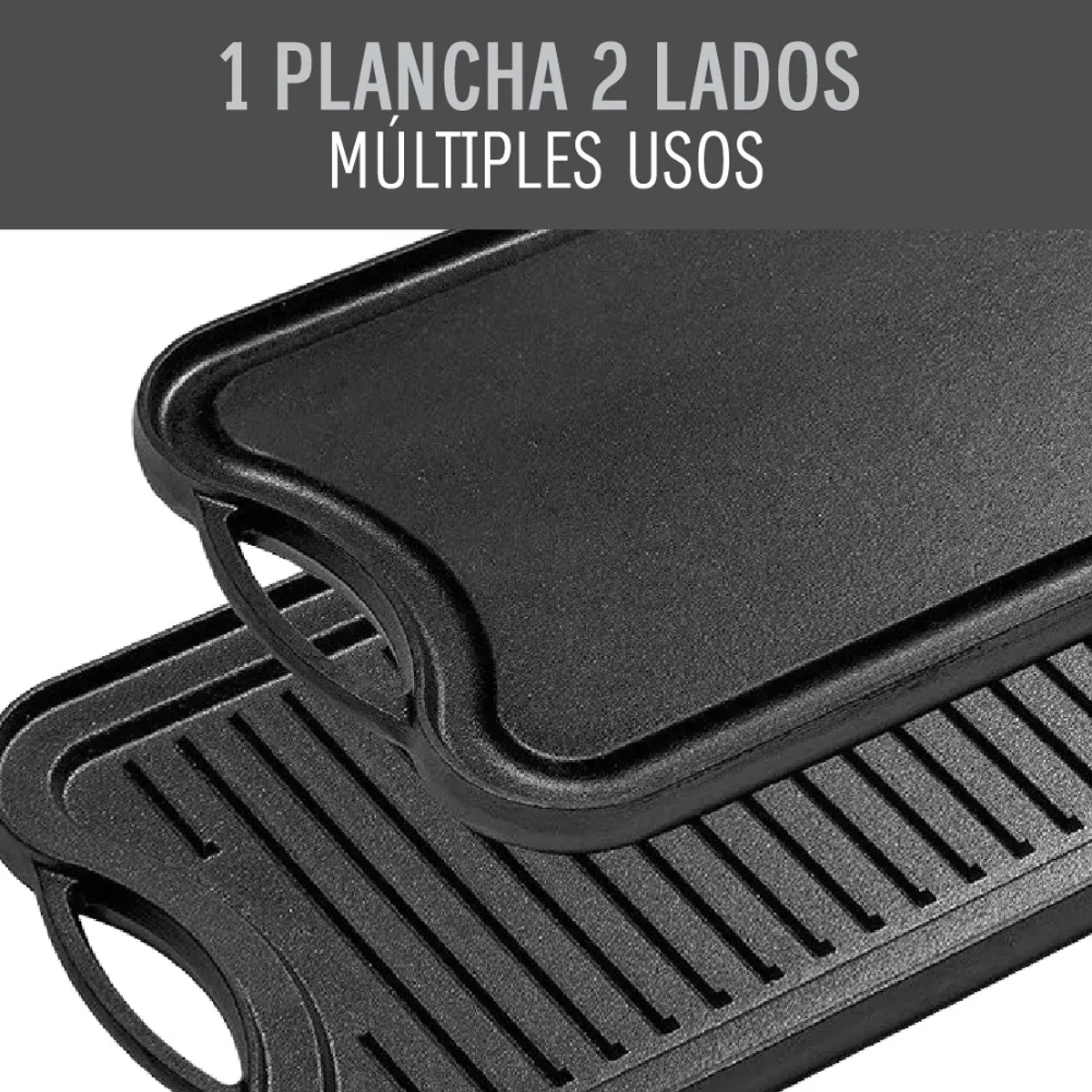 BEATHON - Plancha Reversible Curada Hierro Fundido Cocina 51cm Beathon