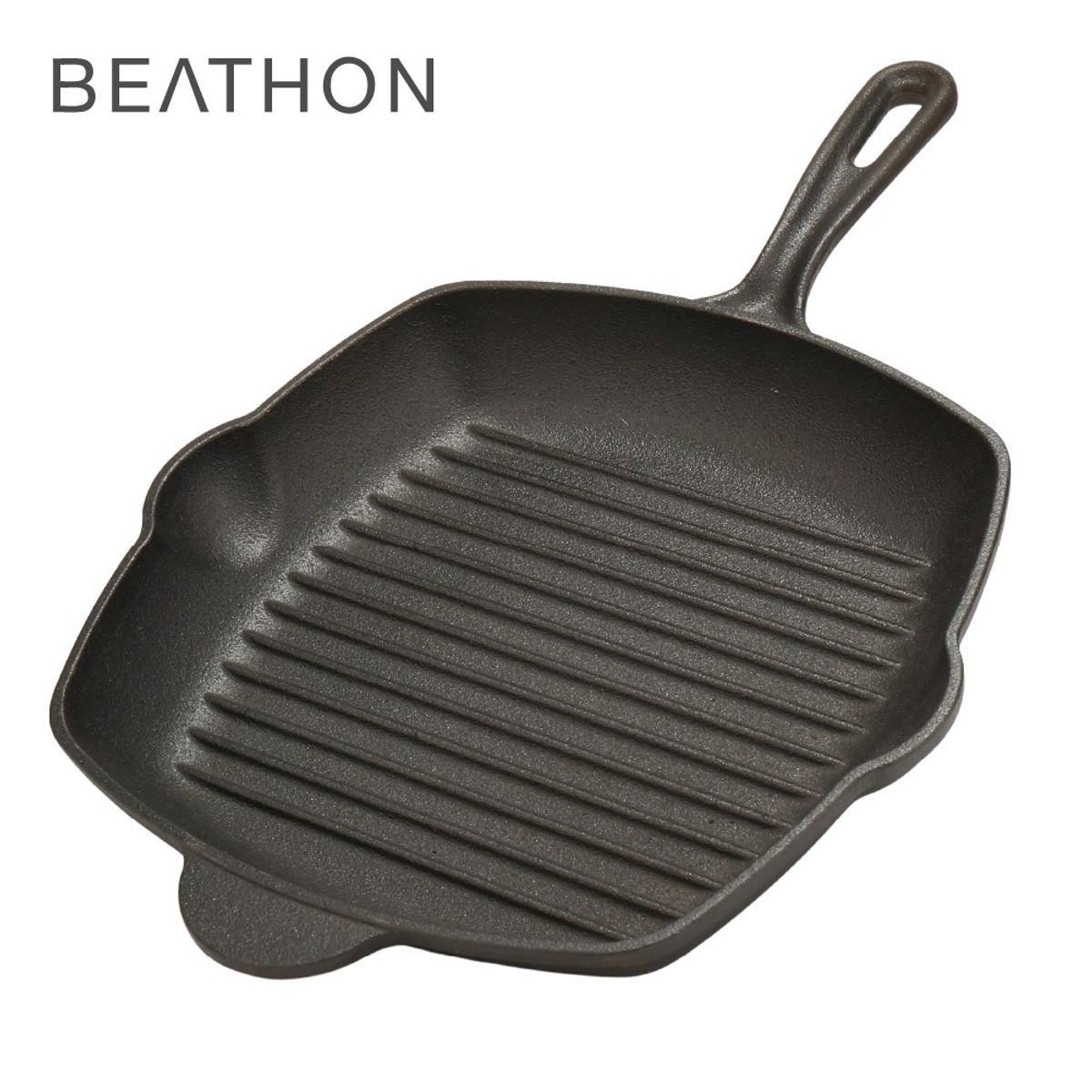 BEATHON - Sartén Cuadrada Curada Hierro Fundido Cocina 28cm Beathon Kiosclub