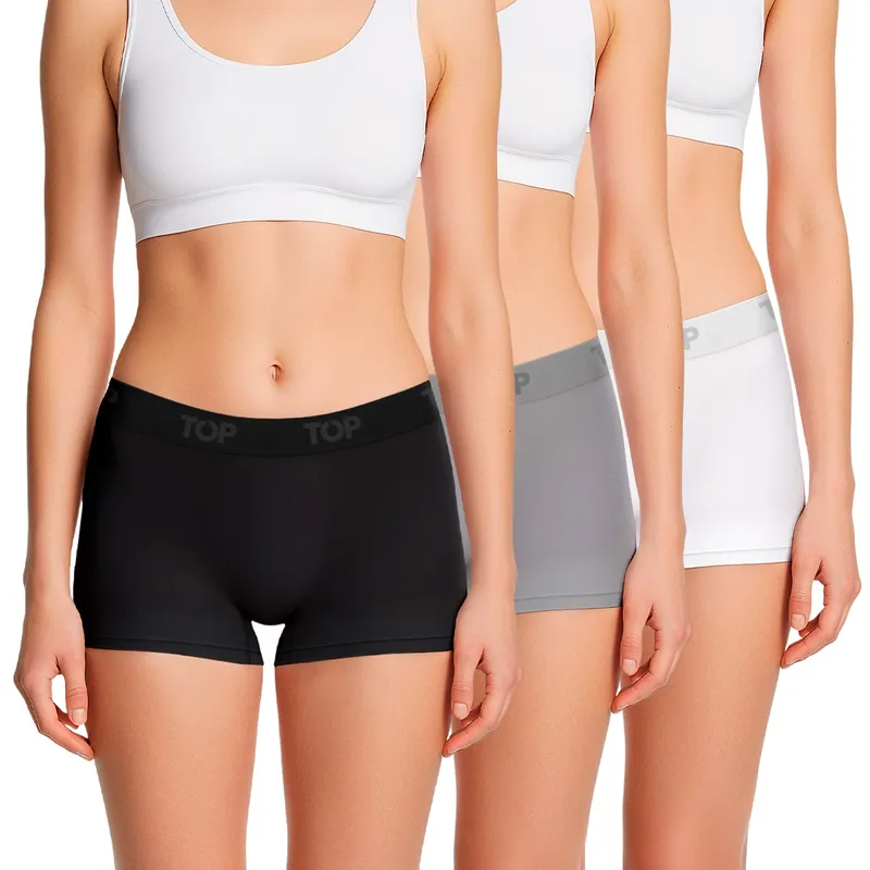 TOP - Bóxer Corto MUJER Microfibra Sin Costuras Pack 3 C4 Top