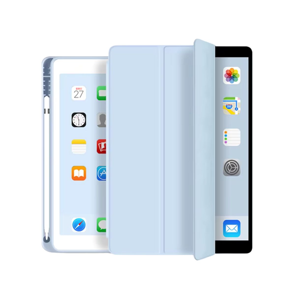 GENERICO - Fundas De iPad Con Porta Lapiz Para iPad Mini 6 / A17 Pro - Celeste