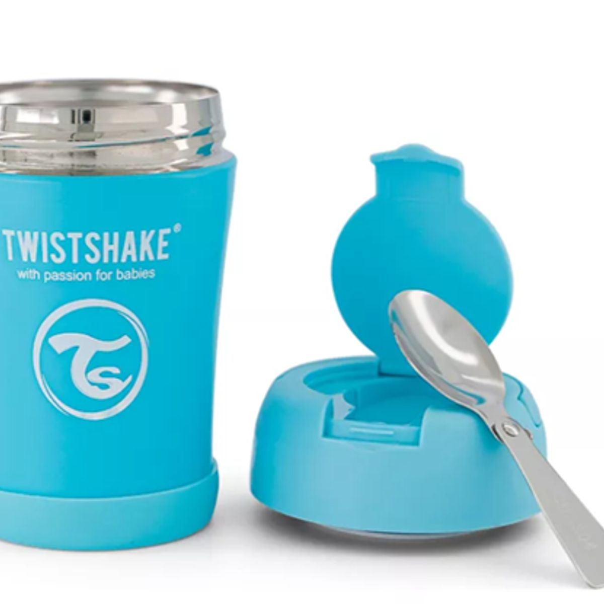 TWISTSHAKE - Termo Azul para Comida Twistshake 350ml con Cuchara Plegable
