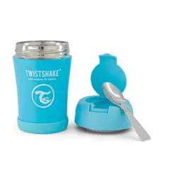 TWISTSHAKE - Termo Azul para Comida 350ml con Cuchara Plegable