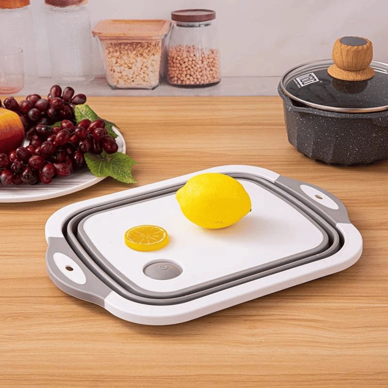 HOMESTAR - Tabla de Cortar Plegable 3 en 1 con Colador y Recipiente