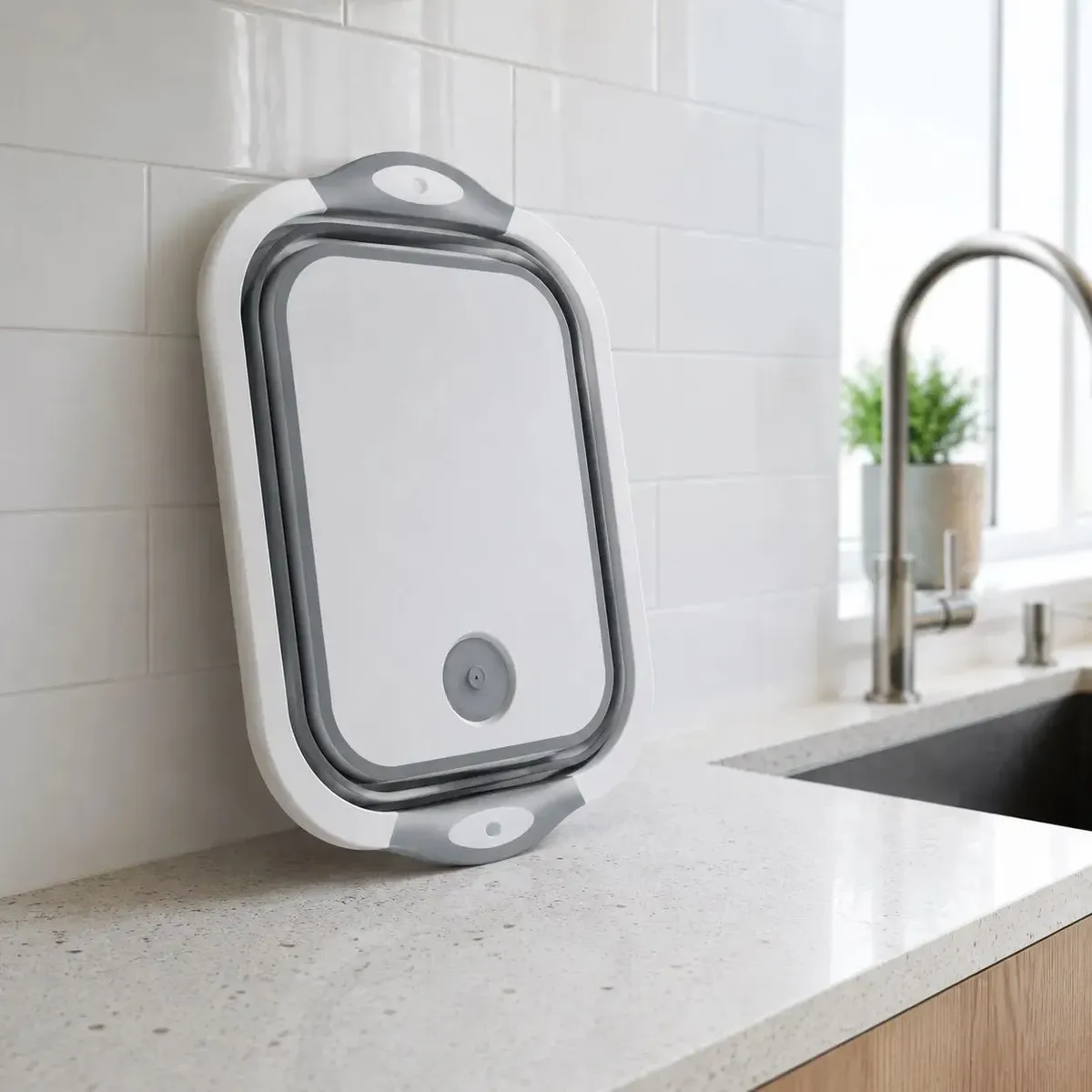 HOMESTAR - Tabla de cortar plegable 3 en 1 blanco