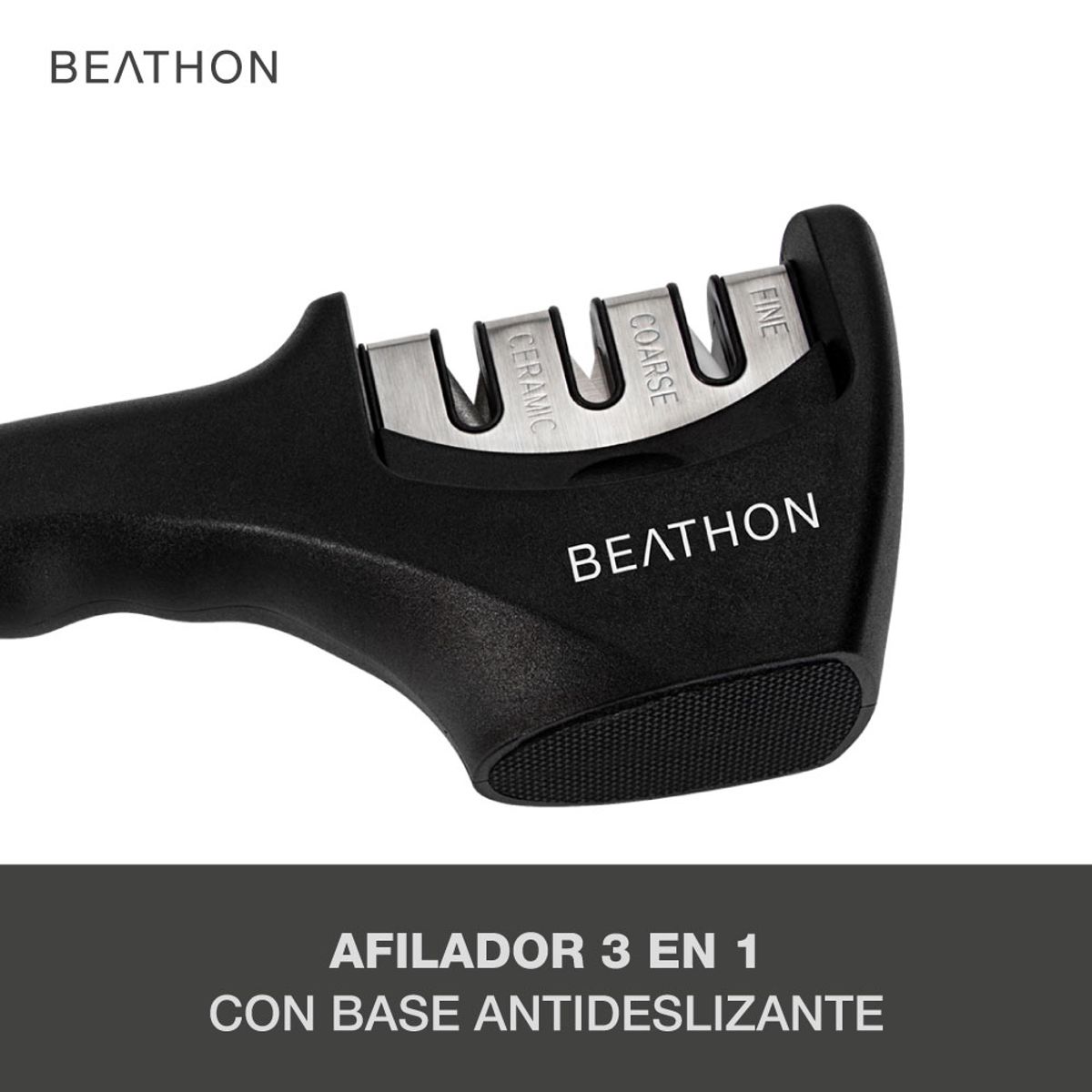 BEATHON - Afilador De Cuchillos De 3 Pasos Afilar Pulir Manual Beathon