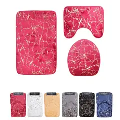 HOMEY - Juego de Alfombras para Baño, 3 Piezas, Diseño de Marmol.