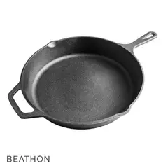 BEATHON - Sartén Redondo Iron Cast Hierro Fundido 26 Cm Negro
