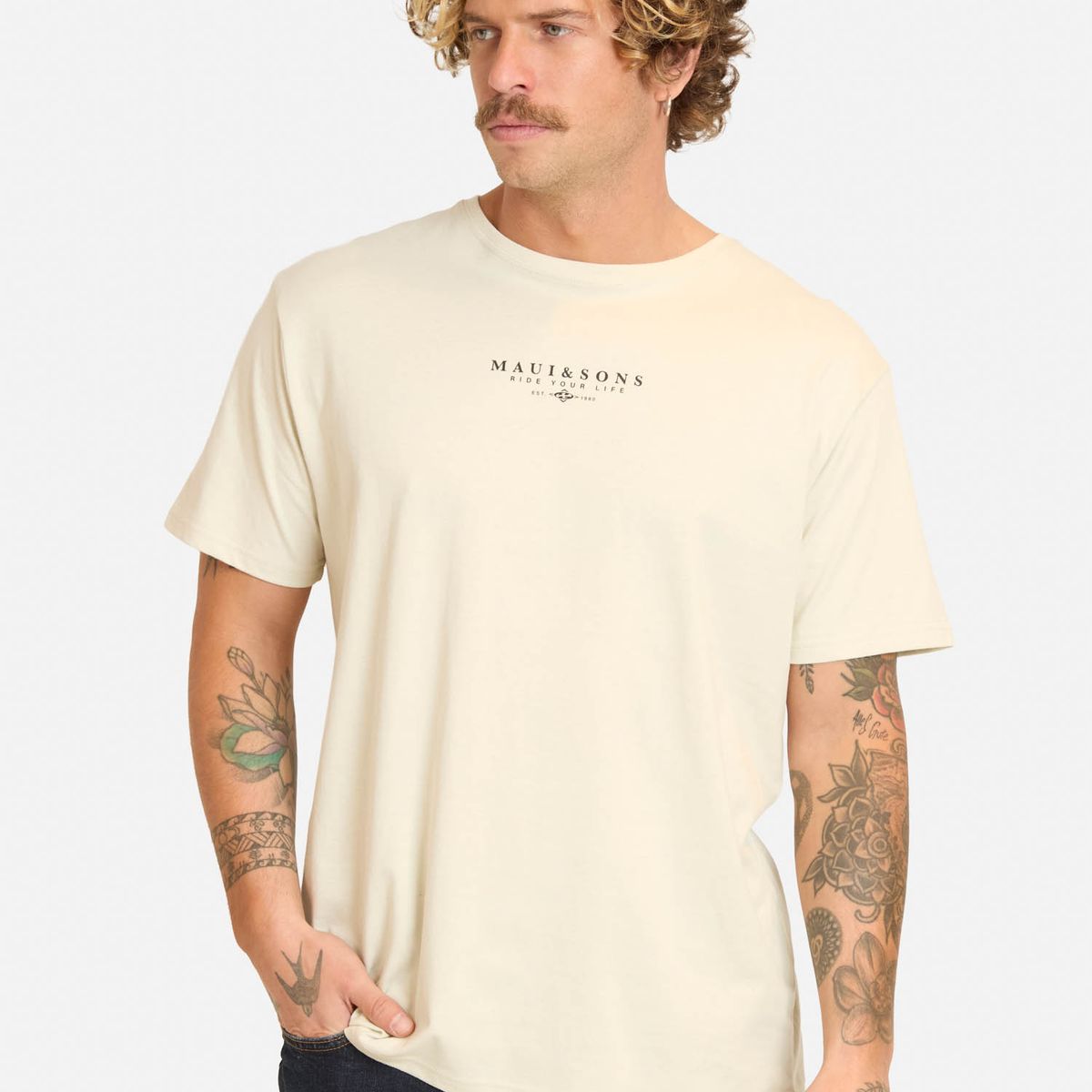 MAUI AND SONS - Polera MC Bomajo Beige Hombre Maui And Sons - Beige