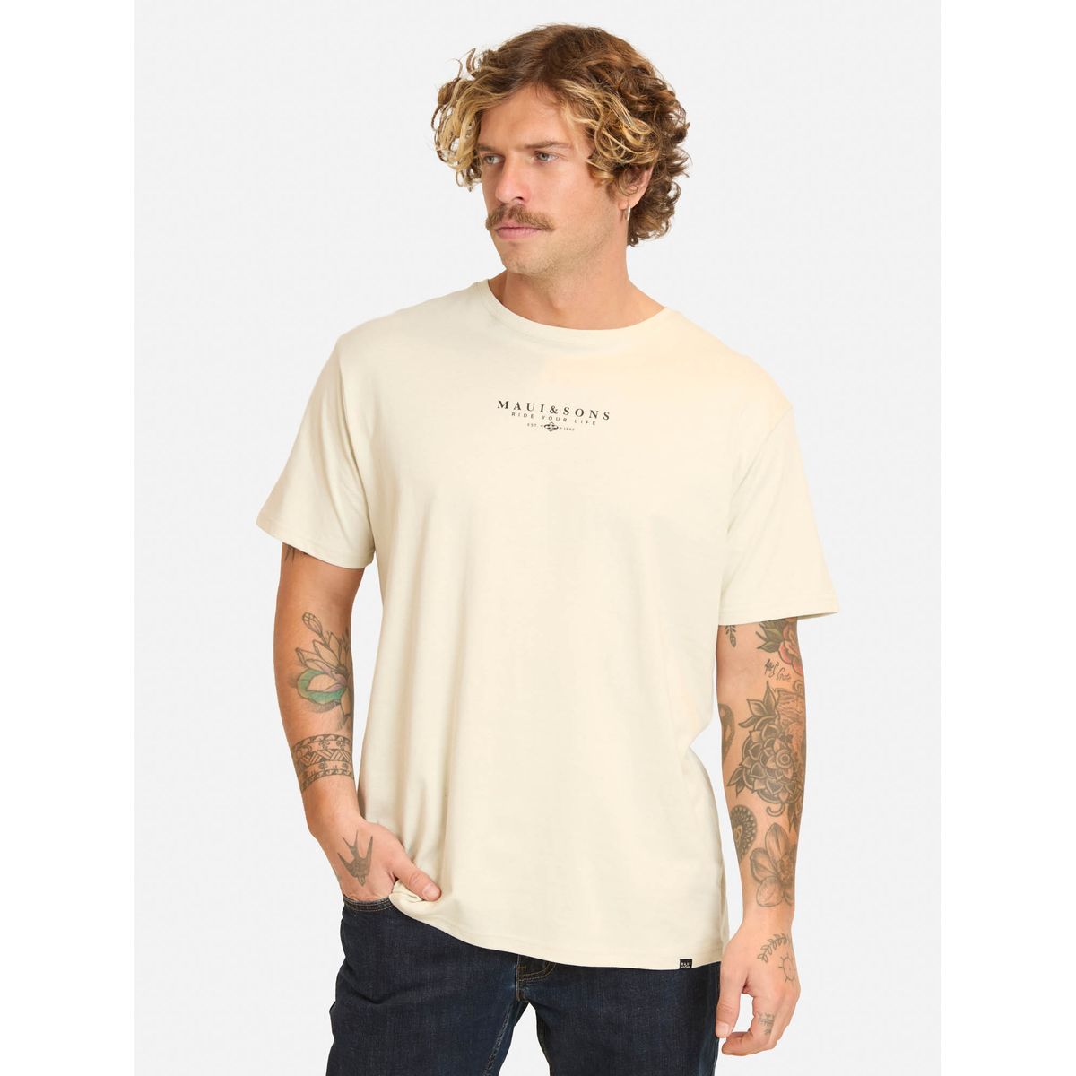 MAUI AND SONS - Polera MC Bomajo Beige Hombre Maui And Sons - Beige